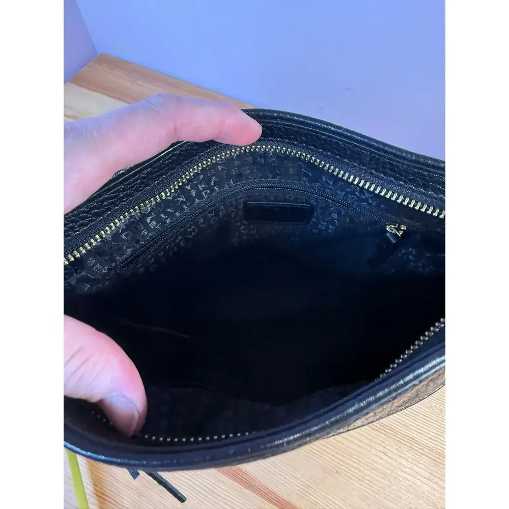 Kate Spade New York Black Pebbled Leather Crossbody Bag Tassel Zip Pocket
